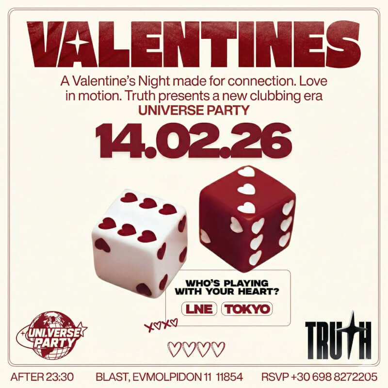 Παλαιότερο event: Universe Party Valentines Truth στο Truth